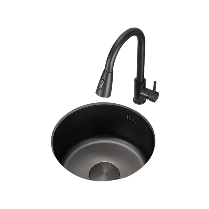 BowLift | Kitchen Sink Round Single Bowl Color and Scratch Resistant Under-mounted Stainless Steel Kitchen Sink