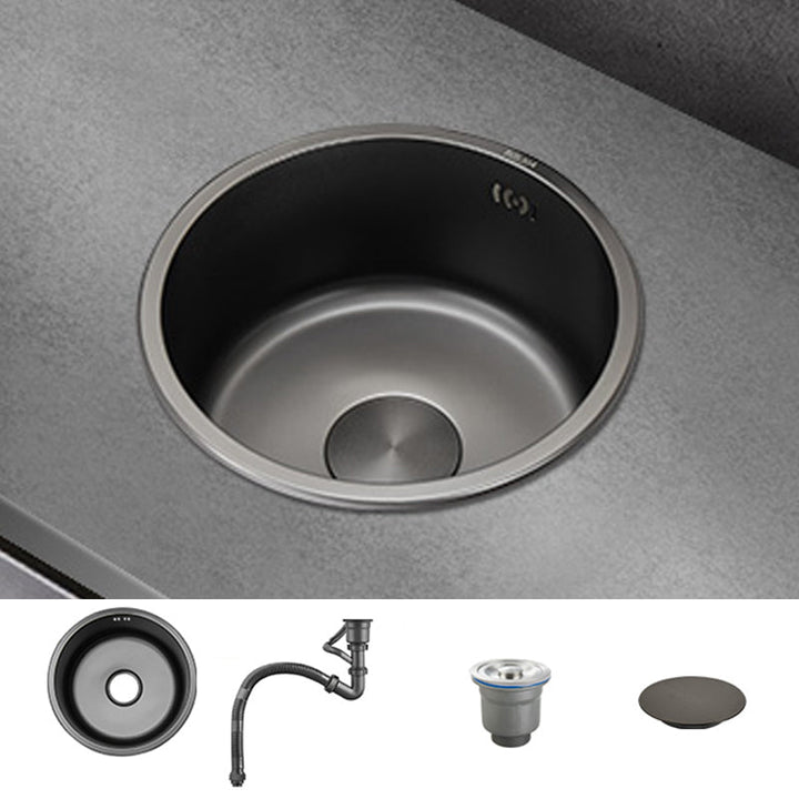 BowLift | Kitchen Sink Round Single Bowl Color and Scratch Resistant Under-mounted Stainless Steel Kitchen Sink