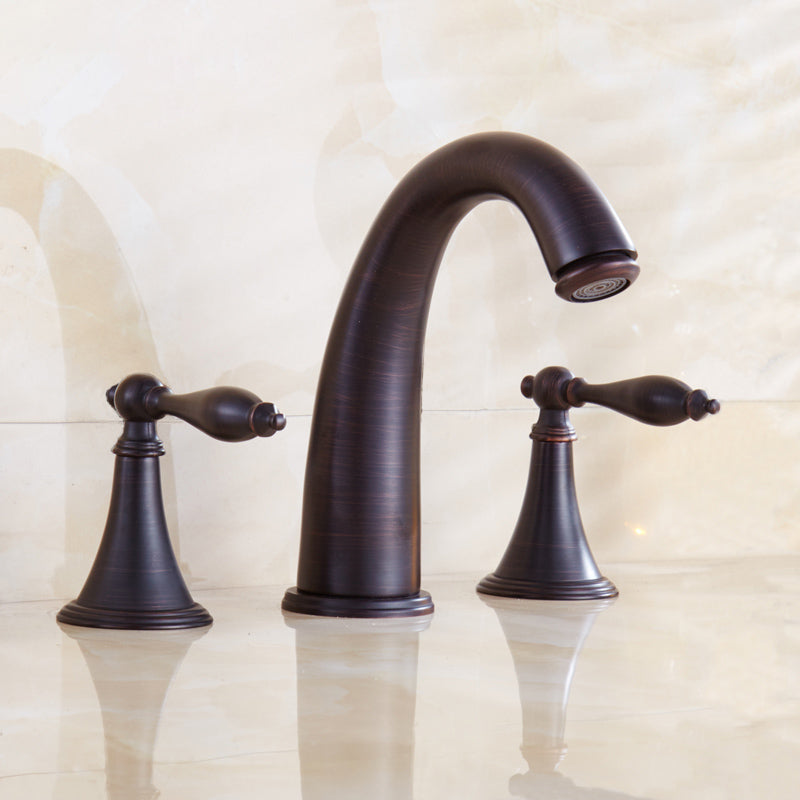 BowLift | Copper Deck-Mounted Roman Bathtub Faucet Low Arc Roman Bathtub Faucet Set