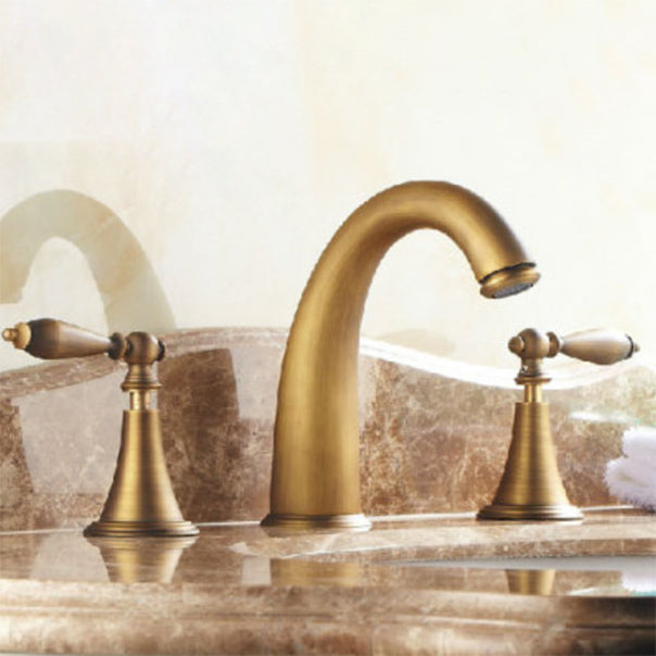 BowLift | Copper Deck-Mounted Roman Bathtub Faucet Low Arc Roman Bathtub Faucet Set