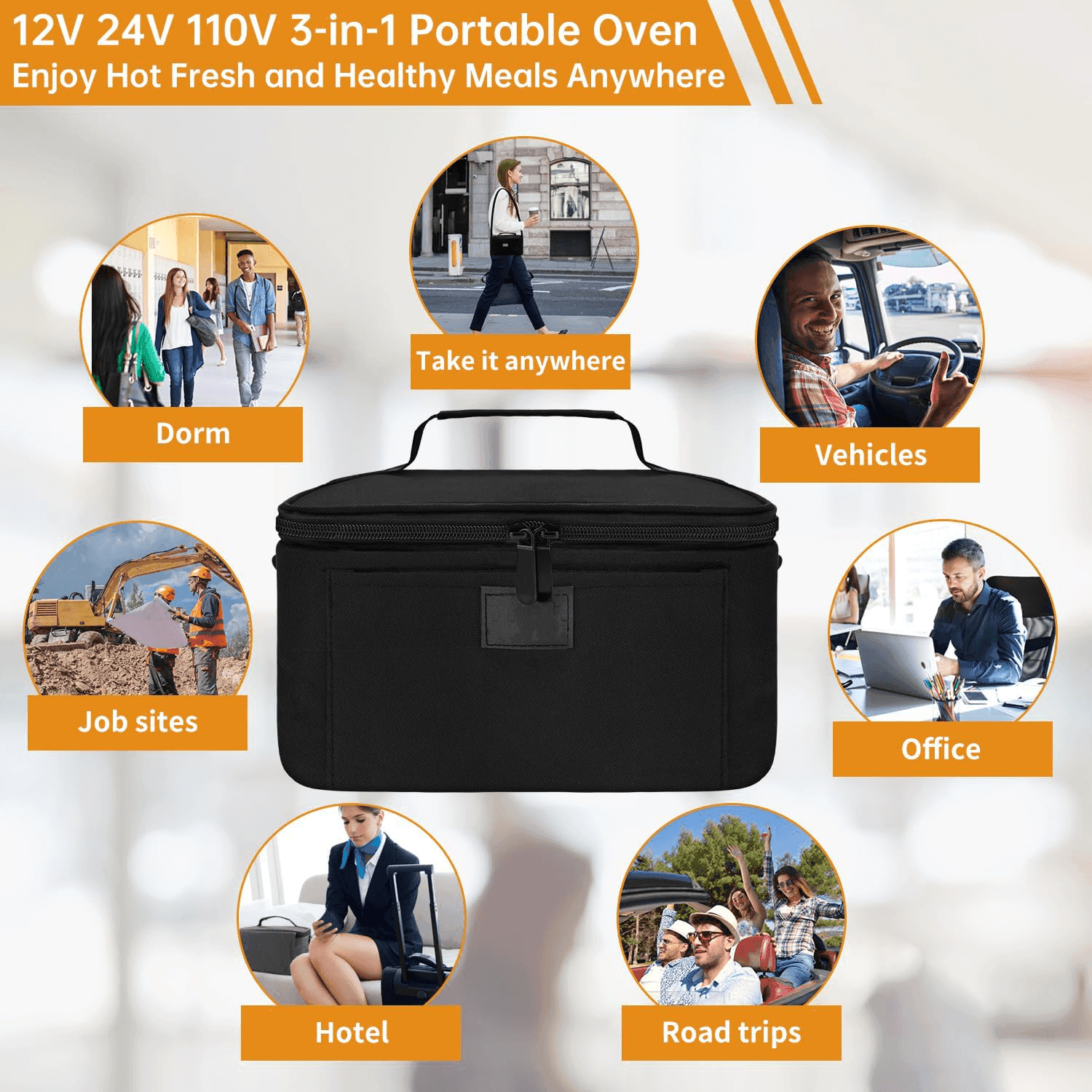 BowLift | HeatGo Pro – Electric Portable Food Warmer Lunchbox with 3-in-1 Connection