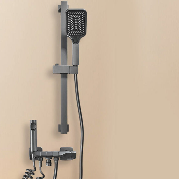 BowLift | Wall-mounted shower system Gray Adjustable spray pattern Lever handle Shower hose Shower set