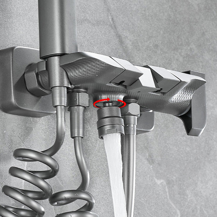 BowLift | Wall-mounted shower system Gray Adjustable spray pattern Lever handle Shower hose Shower set