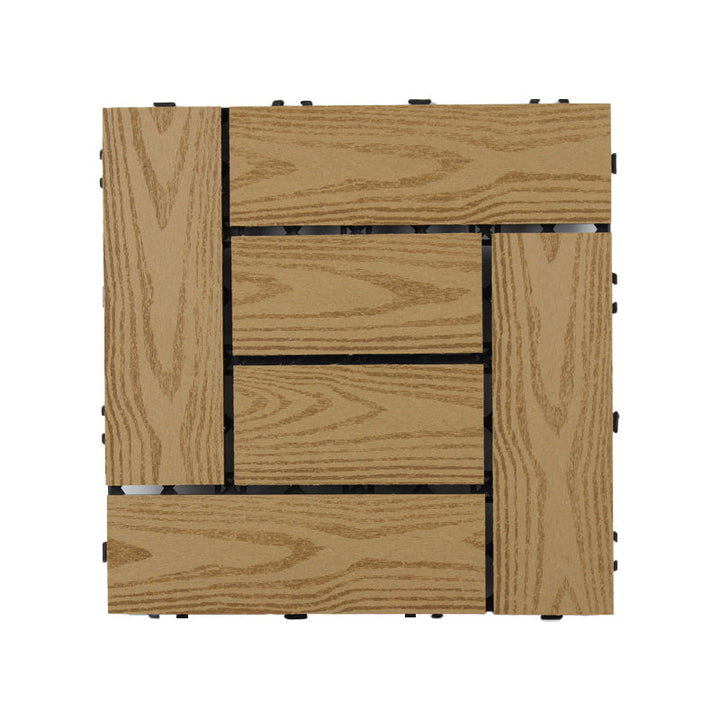 BowLift | Square Click Patio Floor Tiles Stripe Pattern Tile Set Floorboard