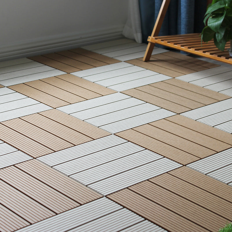 BowLift | Square Click Patio Floor Tiles Stripe Pattern Tile Set Floorboard