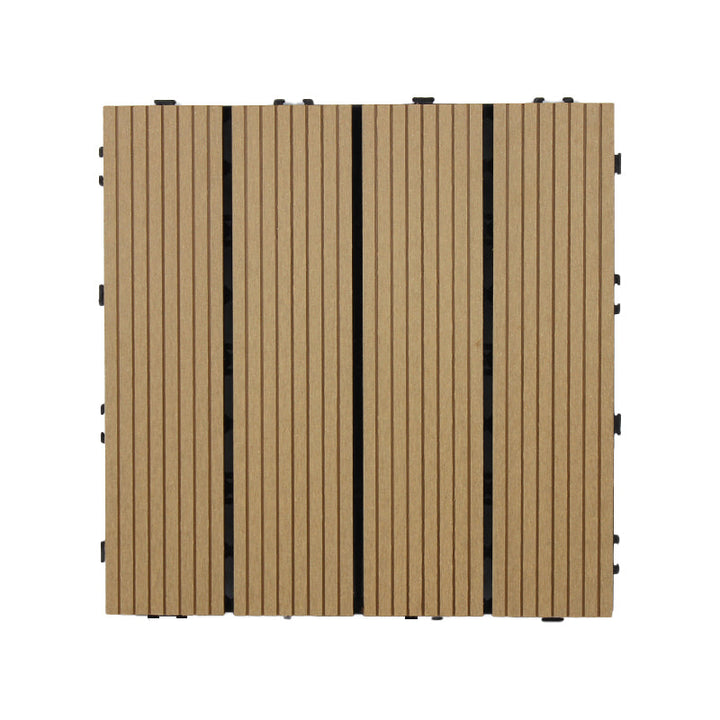 BowLift | Square Click Patio Floor Tiles Stripe Pattern Tile Set Floorboard