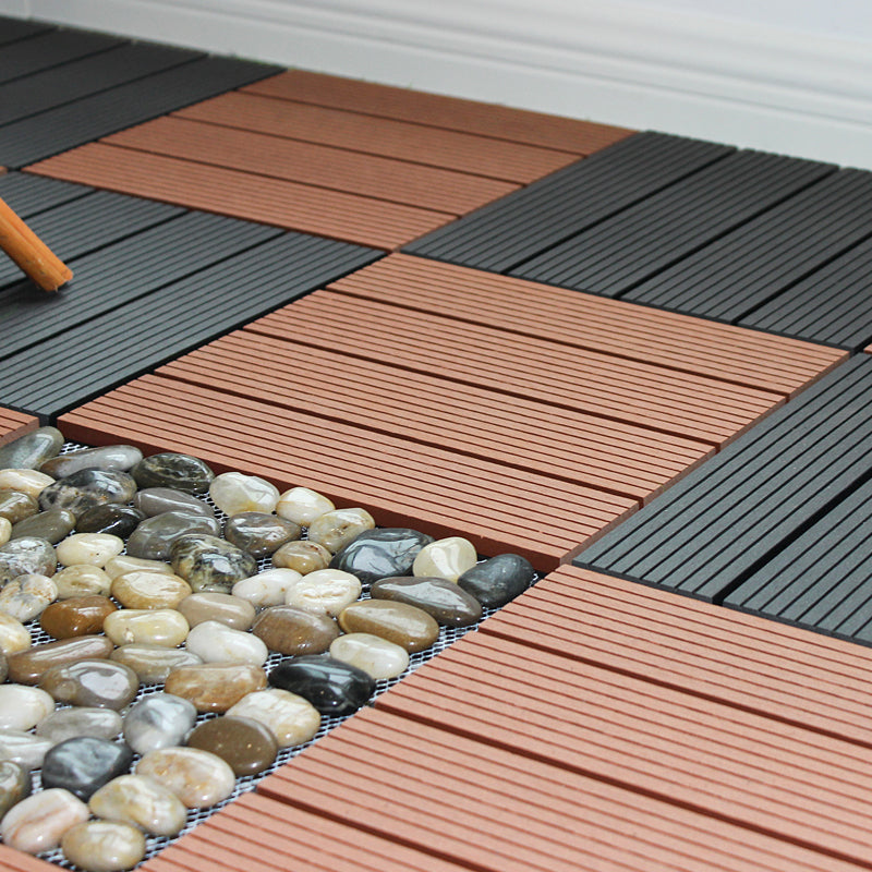 BowLift | Square Click Patio Floor Tiles Stripe Pattern Tile Set Floorboard