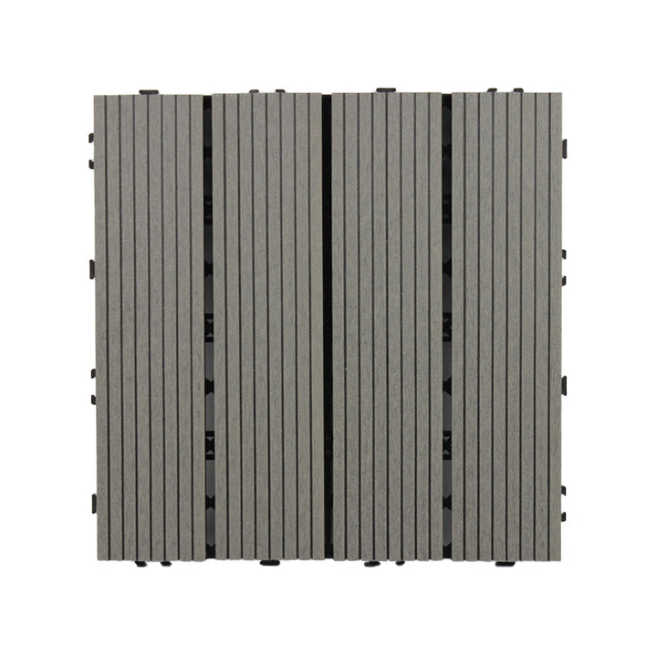 BowLift | Square Click Patio Floor Tiles Stripe Pattern Tile Set Floorboard