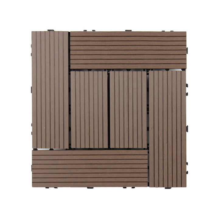 BowLift | Square Click Patio Floor Tiles Stripe Pattern Tile Set Floorboard