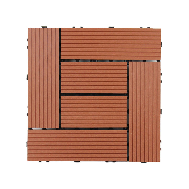 BowLift | Square Click Patio Floor Tiles Stripe Pattern Tile Set Floorboard