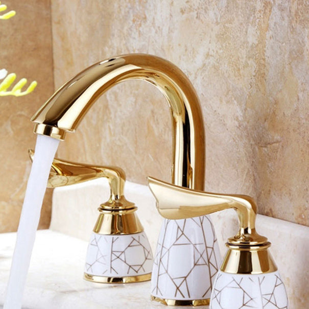 BowLift | Deck Mounted Roman Tub Faucet Low Arc Bronze Romantic Bathtub Fitting Set
