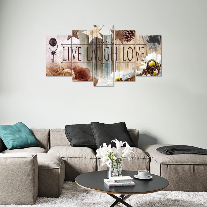 Set Of 5 Quote Canvas Wall Art Painting | Bowlift