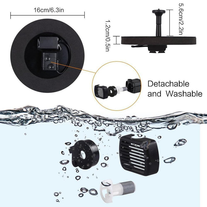 Solar Fountain Pump Circle Garden Solar Powered Water Pump | Bowlift