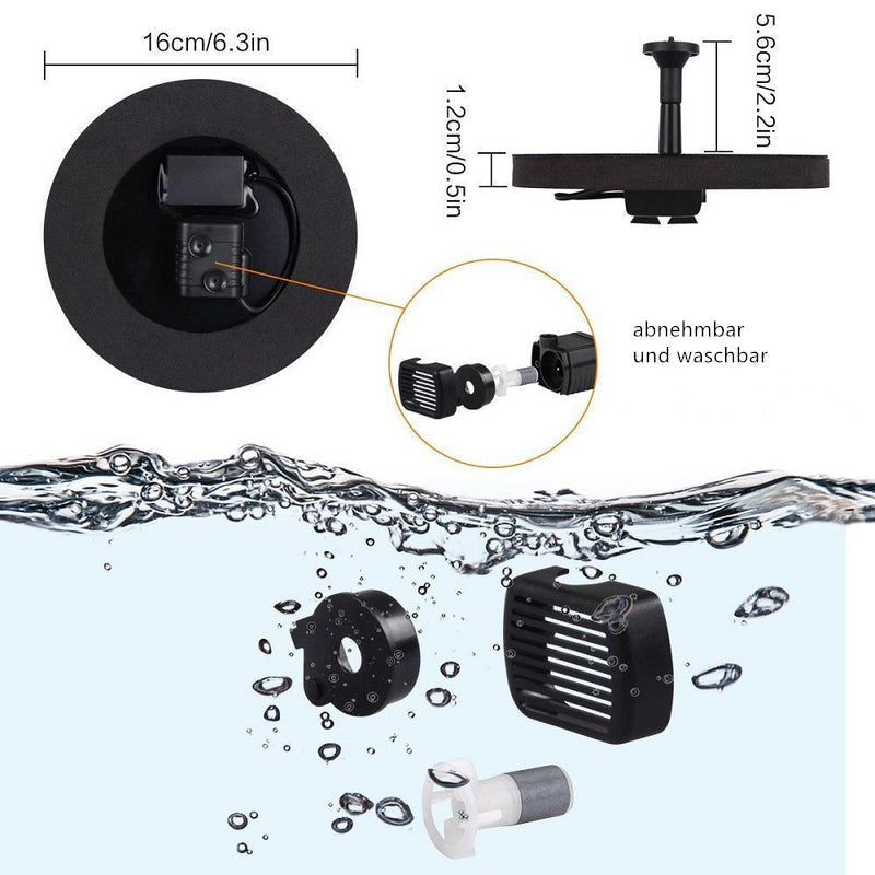 BowLift | Solar Energy Fountain Pump WaterSoft – For Pond, Birdbath or Garden Decoration
