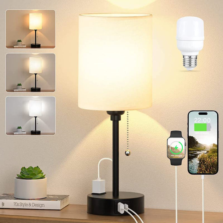 BowLift | Elegant Table Lamp with Smart Charging Options and Three Colors