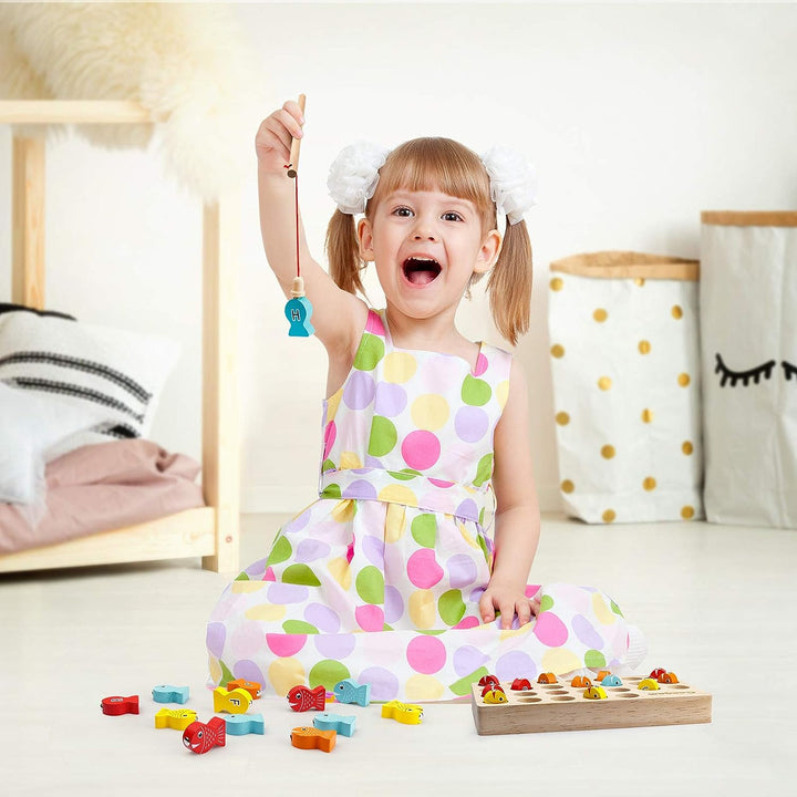BowLift | Enchanting Wooden Magnetic Fishing Game - Educational Play Fun for Toddlers