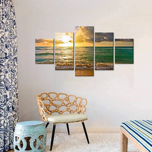 5 Pieces Sunset Seascape Landscape Painting | Bowlift