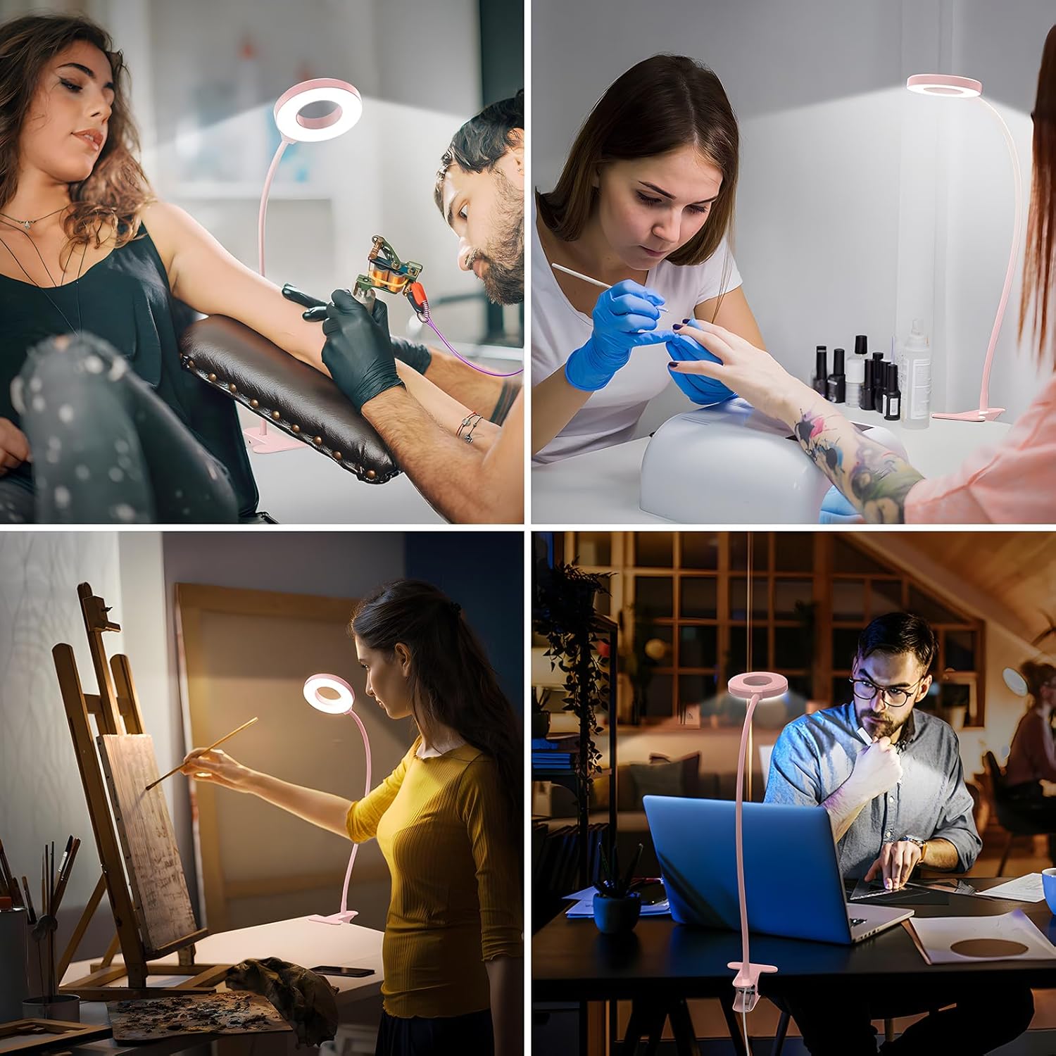 BowLift | 3 Colour Modes LED Desk Clamp Lamp with  & Flexible Gooseneck – Selvara (1+1 FREE)