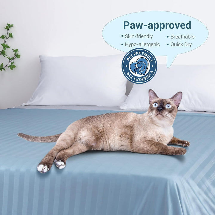 Cooling Fabric Q-max>0.5  Double-Sided Summer Blanket of Color Blue | Bowlift