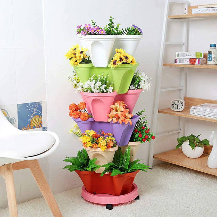 BowLift | 6-Layer Vertical Plant Tower – Three-dimensional Flowering System for the Garden