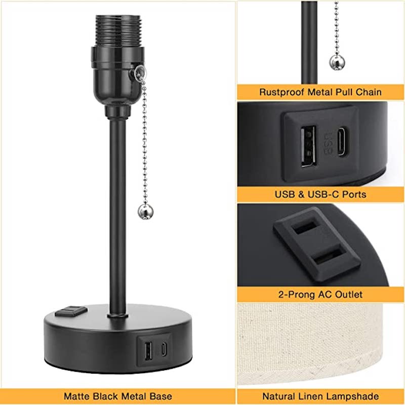 BowLift | Elegant Table Lamp with Smart Charging Options and Three Colors
