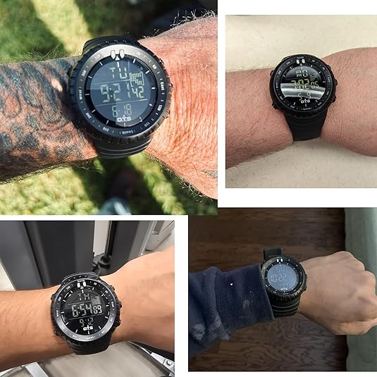 BowLift | Henry Waterproof Men’s Digital Sports Watch – Shockproof, Tactical & LED Backlit Outdoor Timepiece