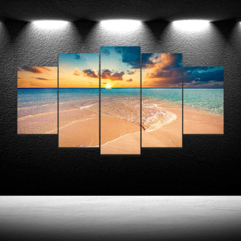 Set Of 5 Beach Sunset Wall Art Painting | Bowlift