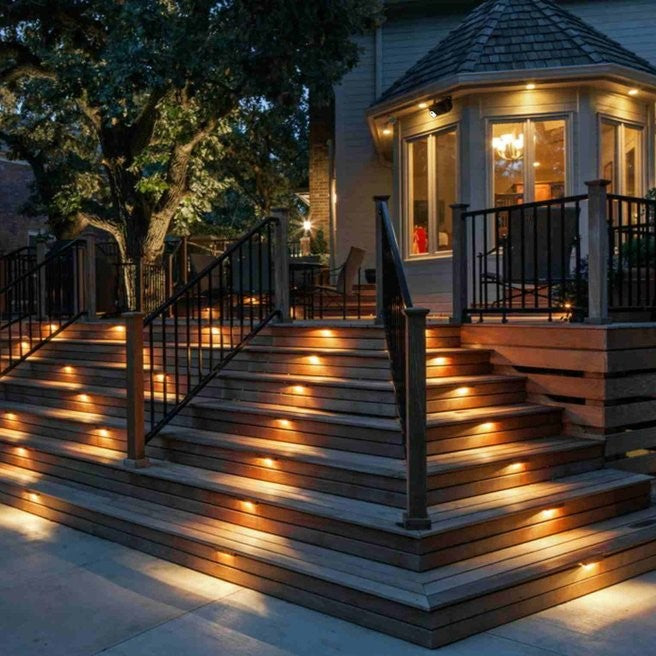 BowLift | Solar Step Light - Waterproof LED Outdoor Lighting for Pathways, Decks, and Stairs - Solar Powered Garden Illumination