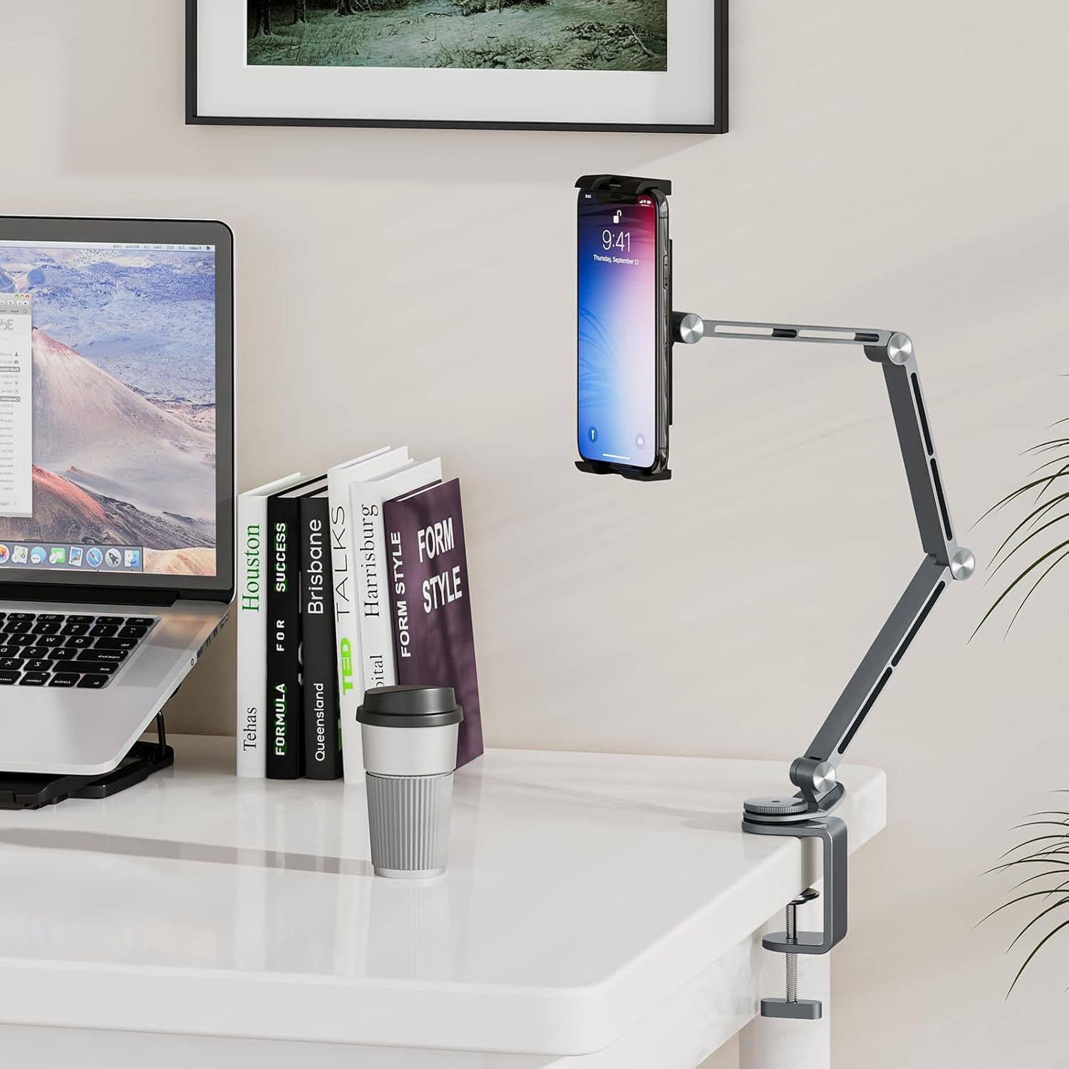 BowLift | Adjustable Aluminum Tablet Desk Stand with 360° Rotation – Movaro