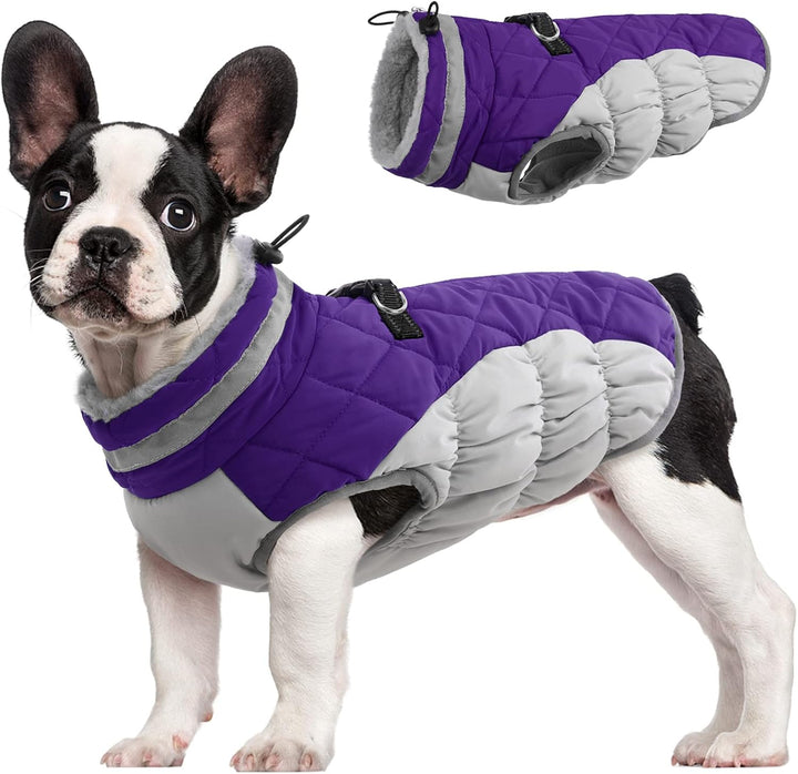 BowLift | SafeWalk Winter Harness Jacket – Waterproof dog jacket with reflection and fleece lining
