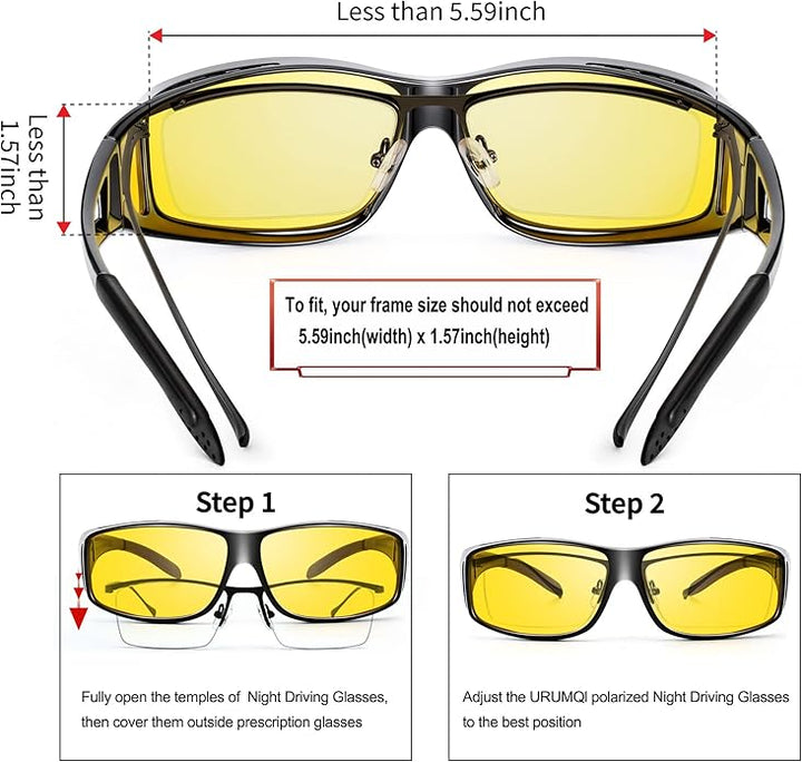 BowLift | Jeremy Night Vision Polarised Driving Glasses – Anti-Glare Glasses for Safer Night Driving
