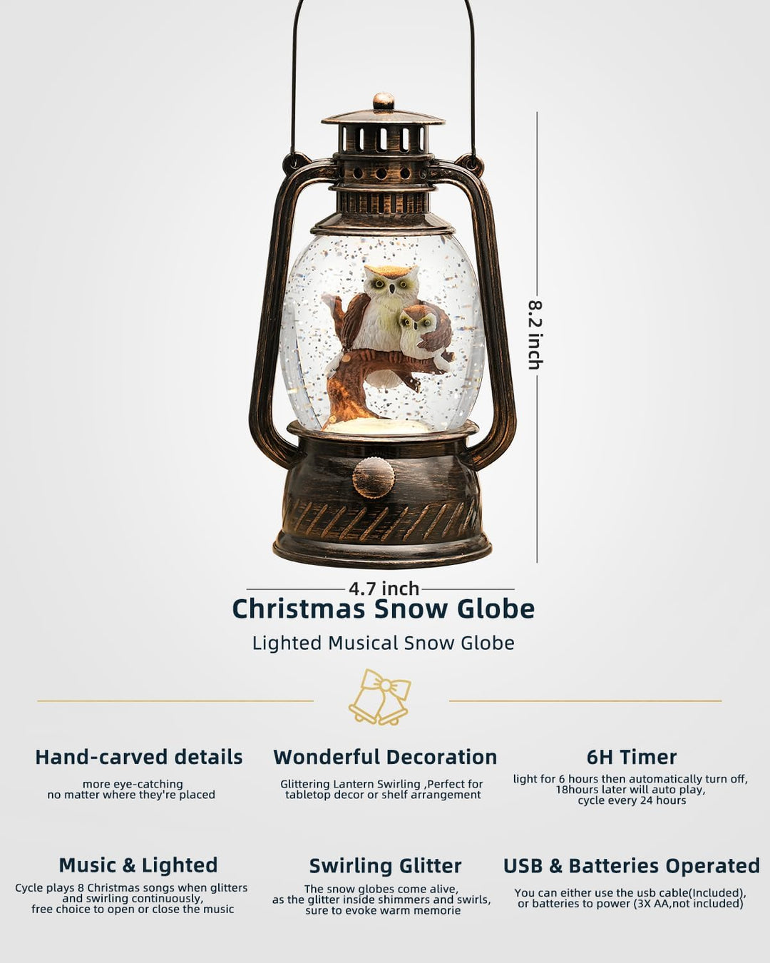 BowLift | Autumn Gloss Decorative Lamp with Pumpkins – Warm LED Light and 6-Hour Timer