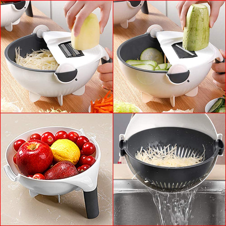 MagicChef - Multifunctional 9-in-1 Vegetable Slicer and Chopper Bowlift