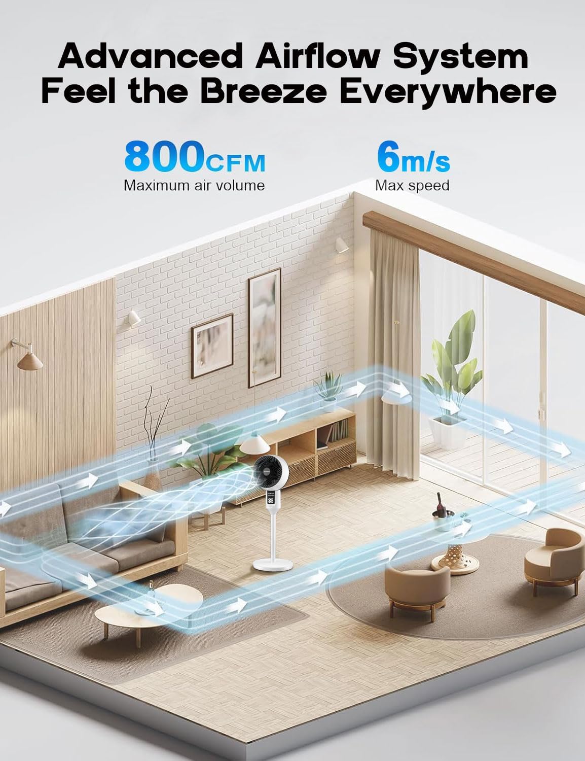 BowLift | Adjustable Pedestal Fan with 3D Oscillation – Aerion