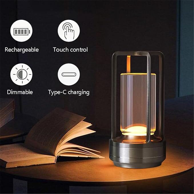 BowLift | Wireless Lantern Lamp with Crystal Shade