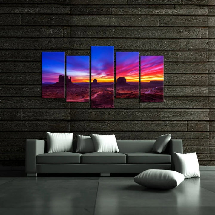 Set Of 5 Dramatic Sunrise Decorative Canvas | Bowlift