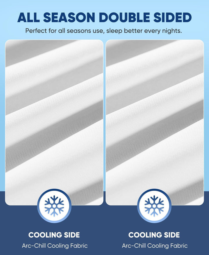 2-Pack Premium Silky Super Cooling White Pillowcases –  Extreme Q-Max 0.5 | Bowlift