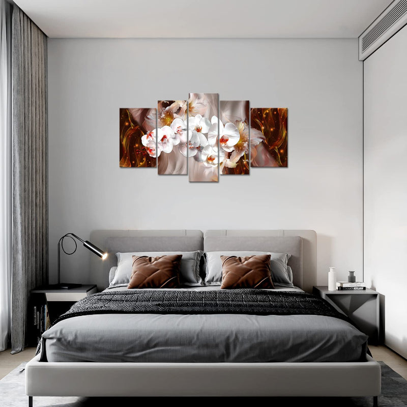 Set Of 5 Rose Canvas Wall Art Painting | Bowlift