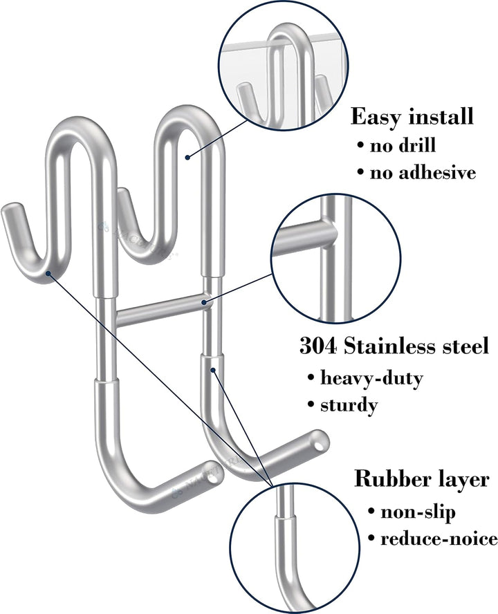 BowLift | Rust-resistant door-mounted shower hook – Strong multifunctional hanging hook