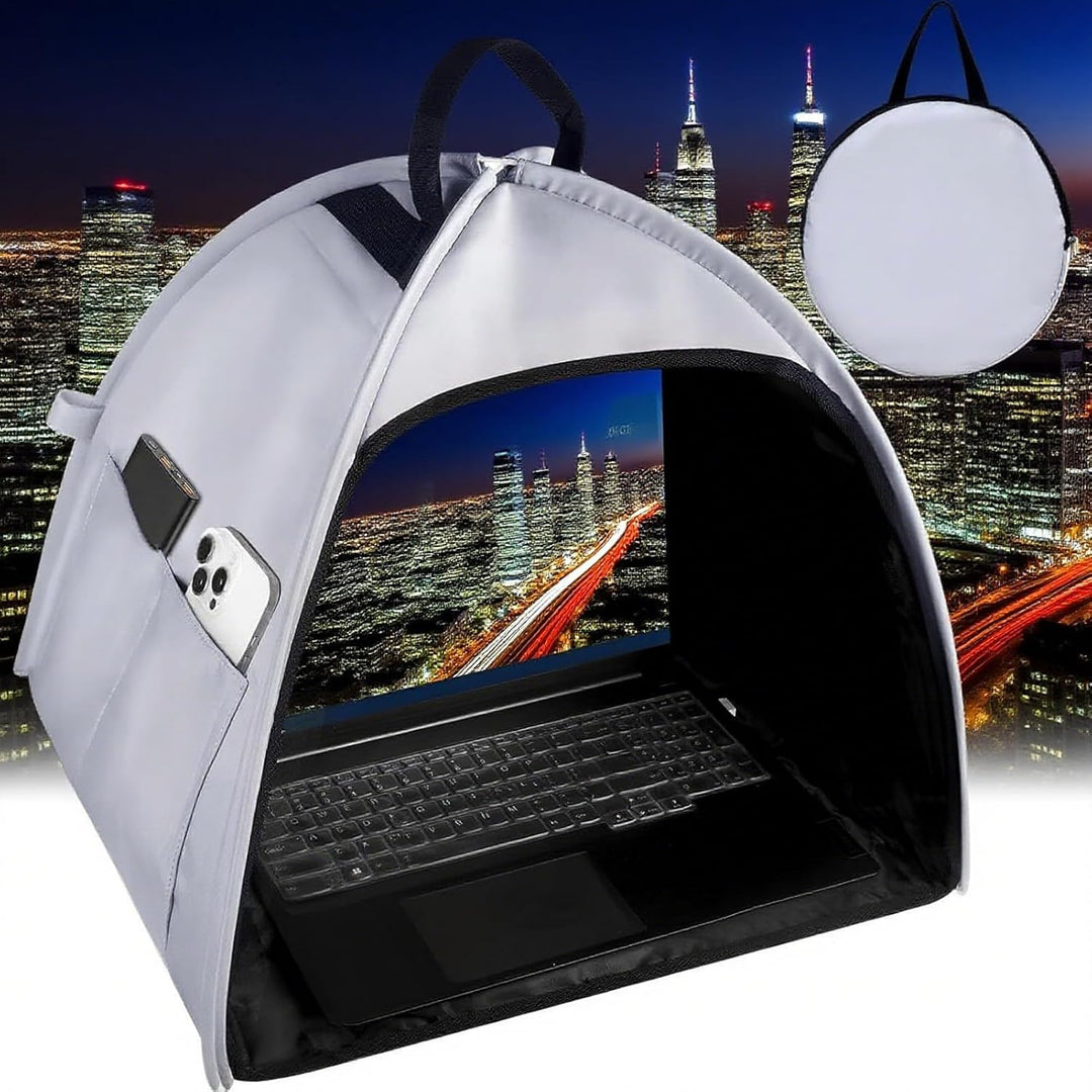 BowLift | Laptop Sun Shade – Foldable Anti-Glare Privacy Tent for 13–16" Devices – Travory