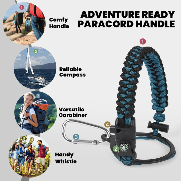 HydraPure – Duurzame Waterfles met Paracord Handvat Bowlift