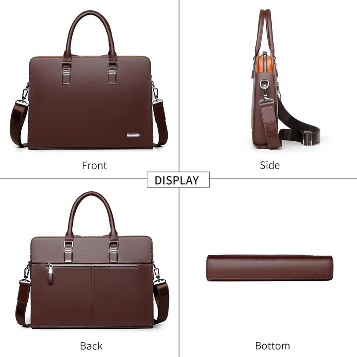 Genuine Leather Multi-Compartment Business Briefcase for Professionals | Bowlift