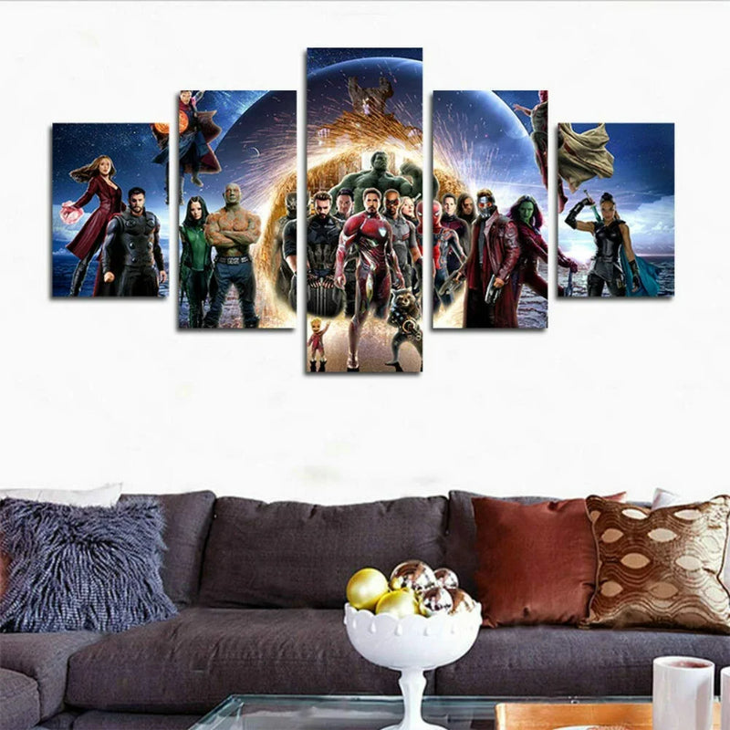 Set of 5 Decorative Infinity War Wall Canvas | Bowlift