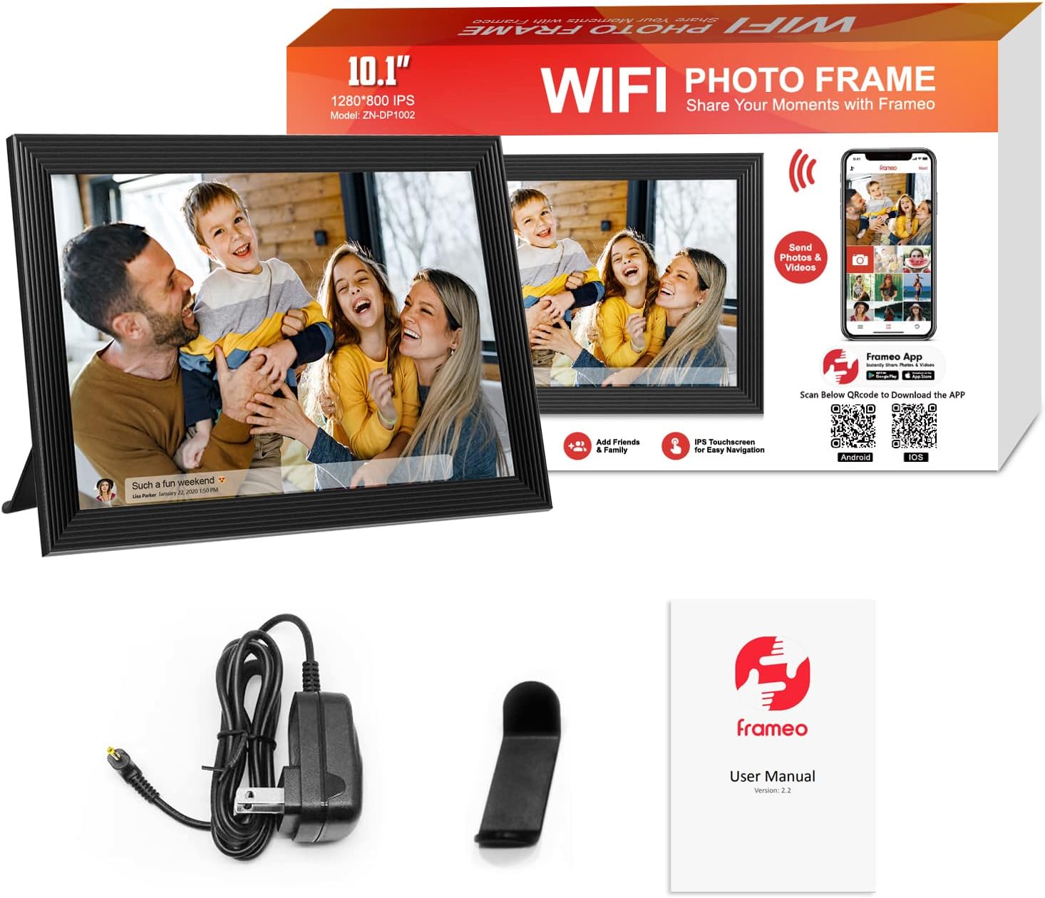 BowLift | High-Resolution Digital Photo Frame Top-Rated Electric Picture Frame with Video Playback and Camera Features