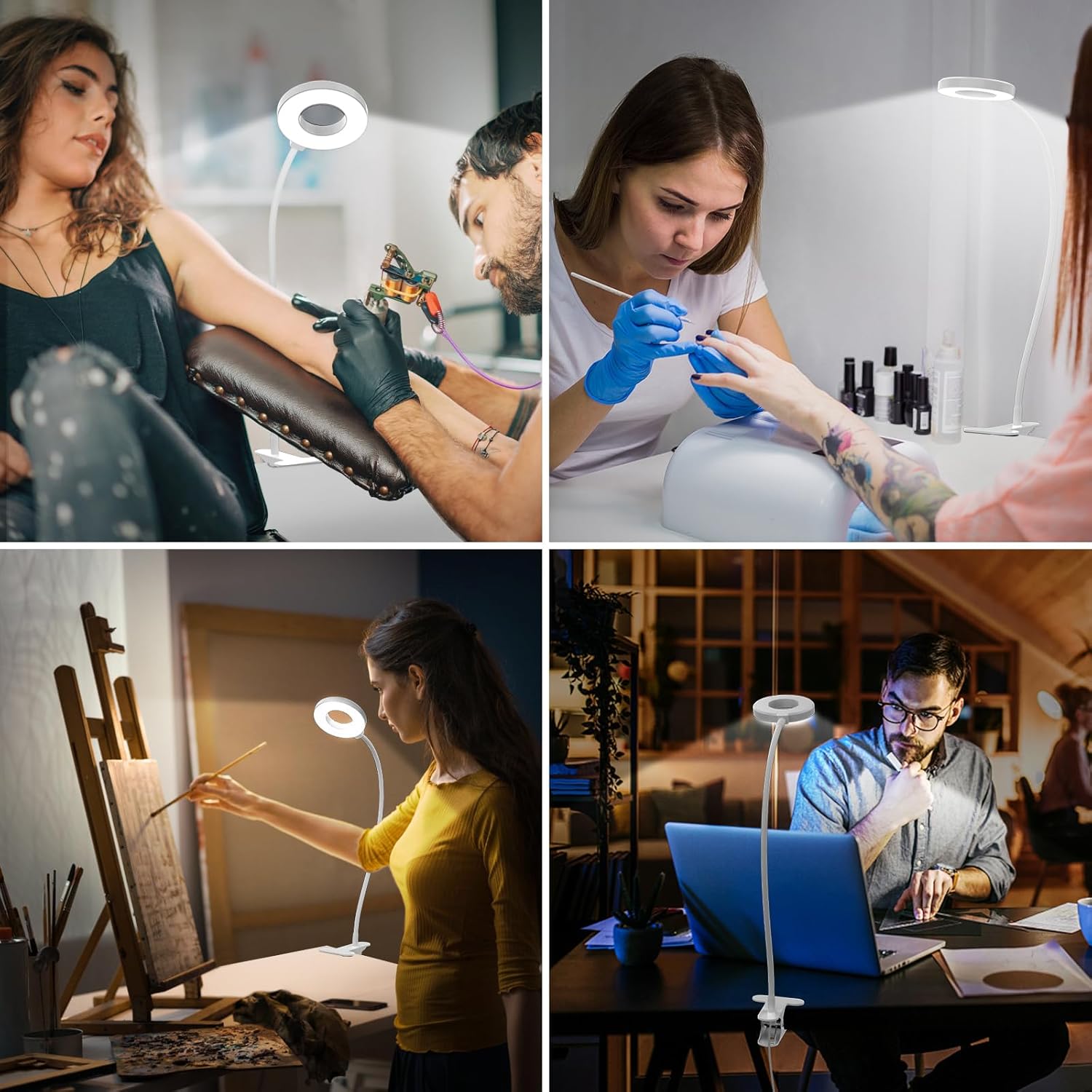 BowLift | 3 Colour Modes LED Desk Clamp Lamp with  & Flexible Gooseneck – Selvara (1+1 FREE)