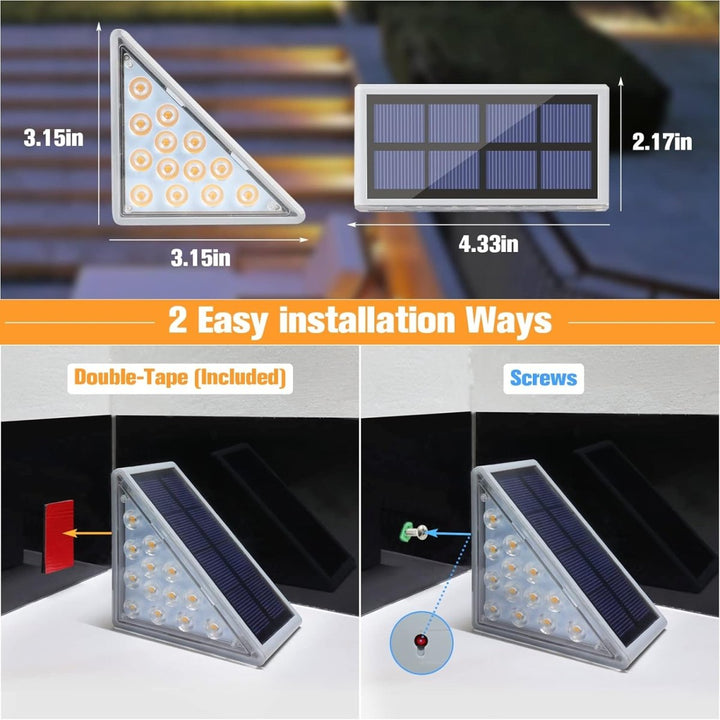 BowLift | Waterproof Solar LED Stair Lighting - Outdoor Lighting for Stairs, Paths, and Terraces
