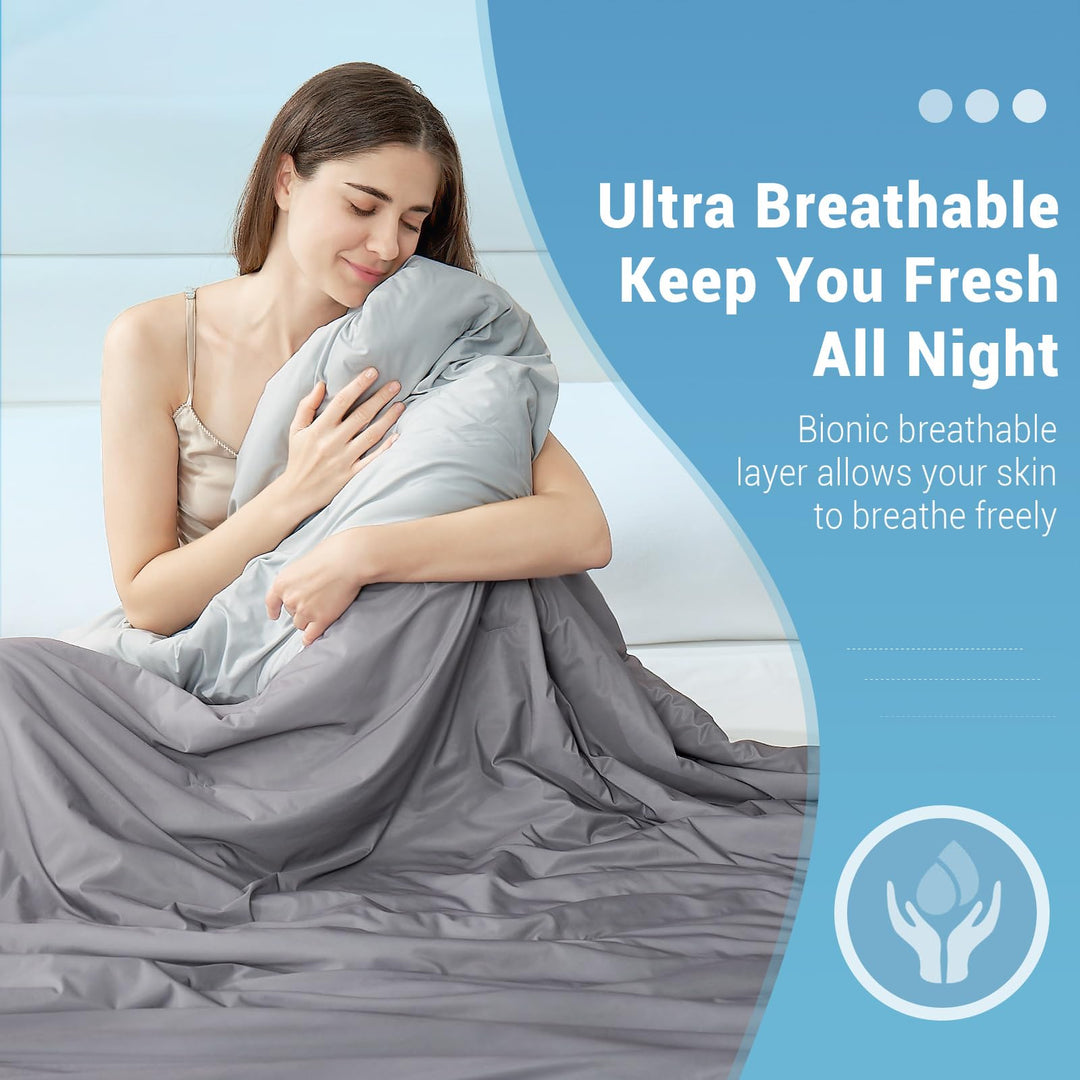 Cooling Comforter Q-Max > 0.5, Breathable & Soft, Gradient Gray | Bowlift
