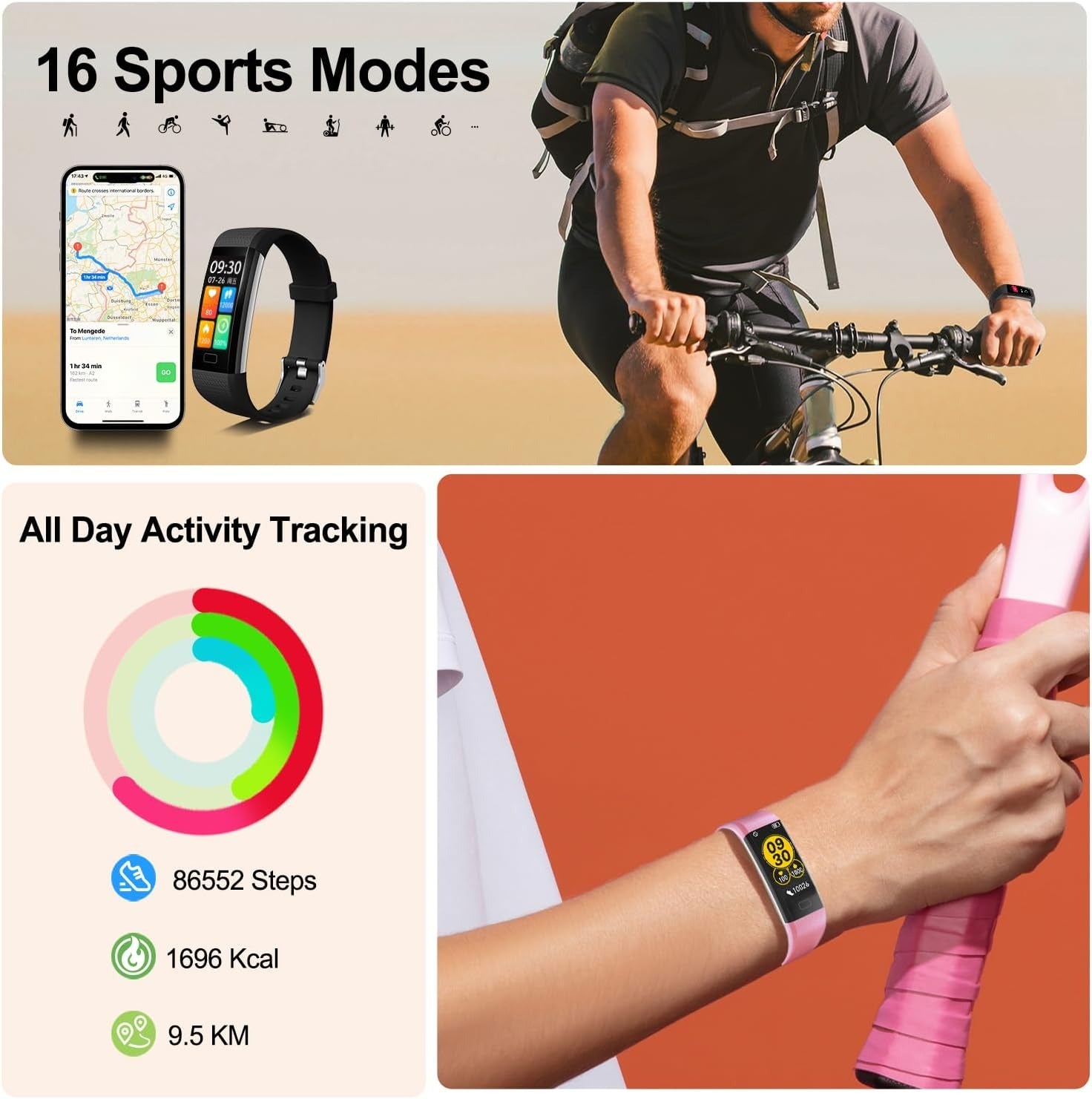 BowLift | Blood Pressure and Heart Rate Monitor Smartwatch | Waterproof, Sleep Tracking & Fitness Insights for Daily Health Management