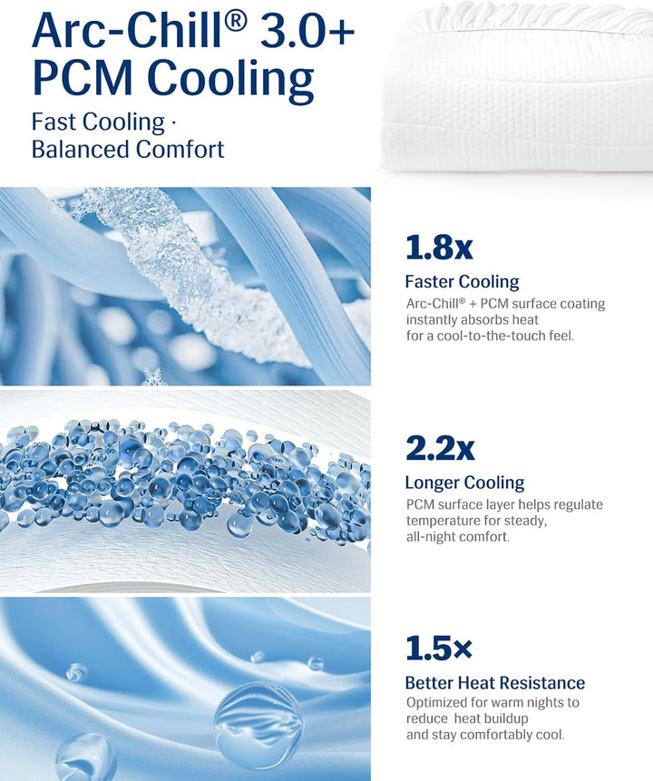 Cooling Mattress Pad King, Upgraded  3.0 + PCM Cooling Washable Mattress Protector for Hot Sleepers, White | Bowlift