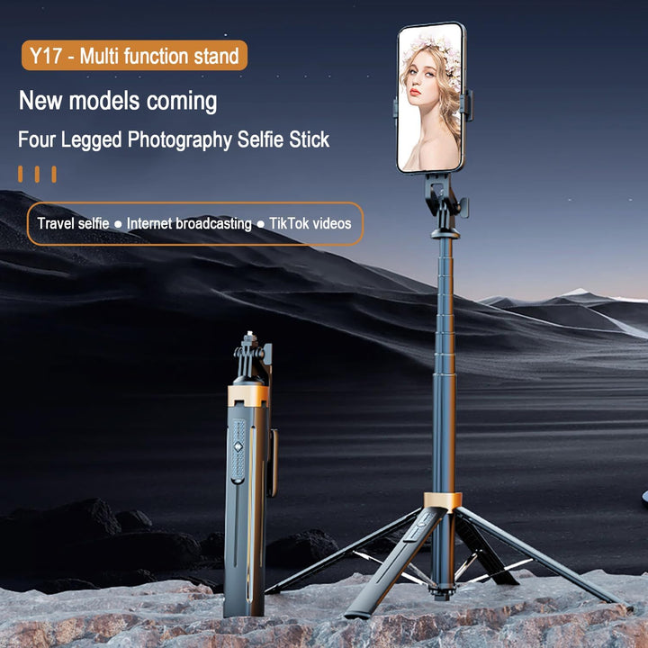 BowLift | 70" Foldable Bluetooth Quad-Pod Selfie Stand